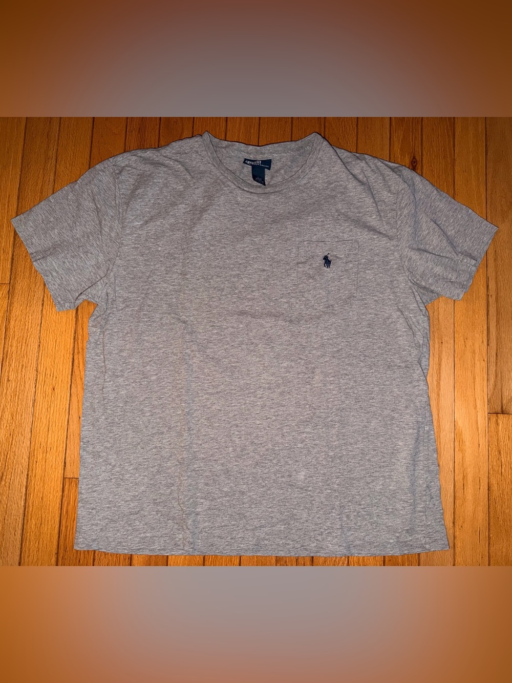 Men’s Polo gray pocket Tshirt size large cotton classic style fit